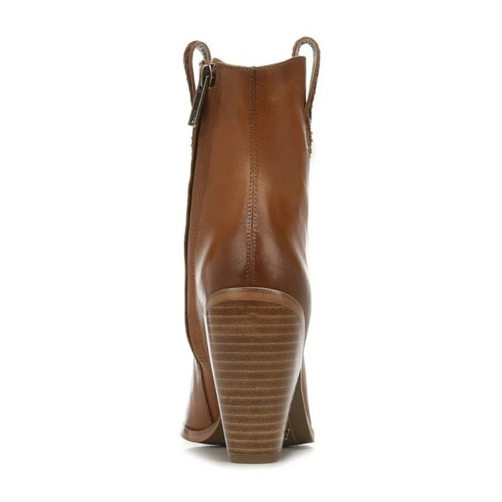 Sam Edelman Brown Leather Ankle Boots Block Heel Booties 8.5 Fall Vintage Style - Picture 8 of 10